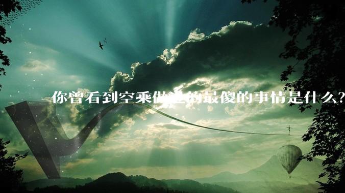 你曾看到空乘做过的最傻的事情是什么？